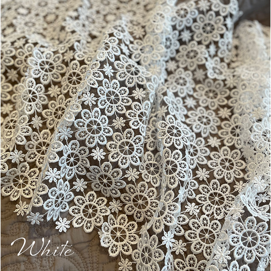 4サイズ展開 all lace カフェカーテン 60x120cm ホワイト