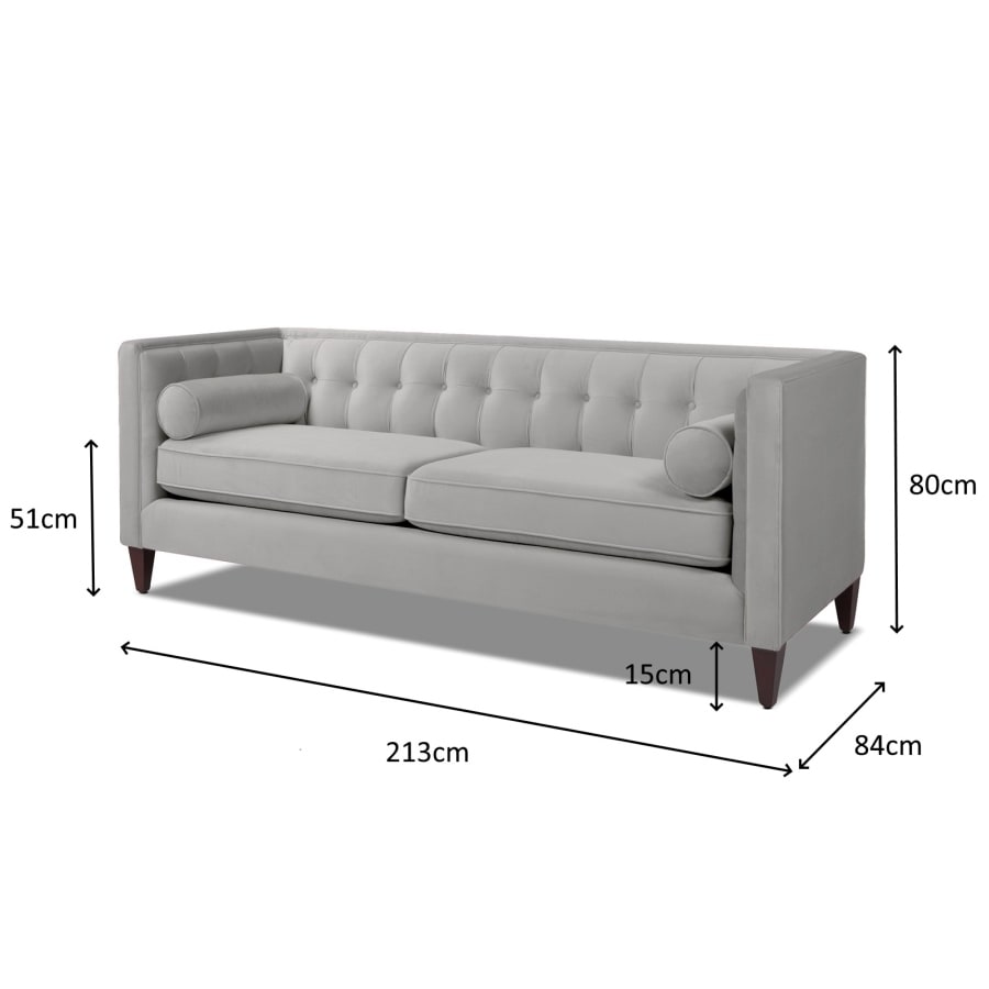 ジェニファーテイラー ソファ 2人掛け 2.5人掛け Jack 幅180cm ベロア グレー 36001LS-865