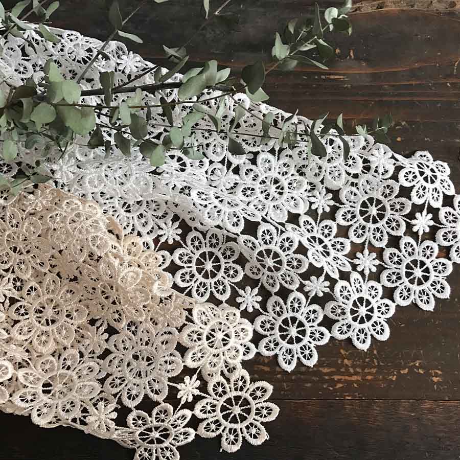 all lace テーブルクロス 90x90cm ホワイト