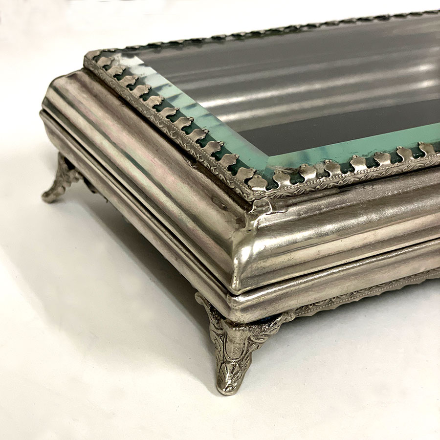 小物入れ シルバー ゴールド 真鍮×ガラス