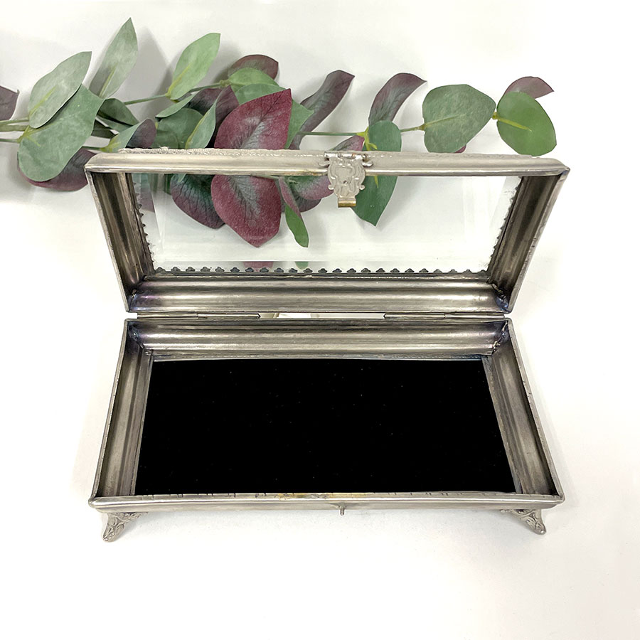 小物入れ シルバー ゴールド 真鍮×ガラス