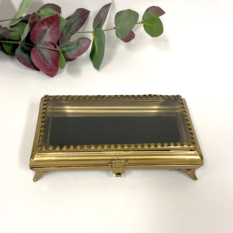 小物入れ シルバー ゴールド 真鍮×ガラス