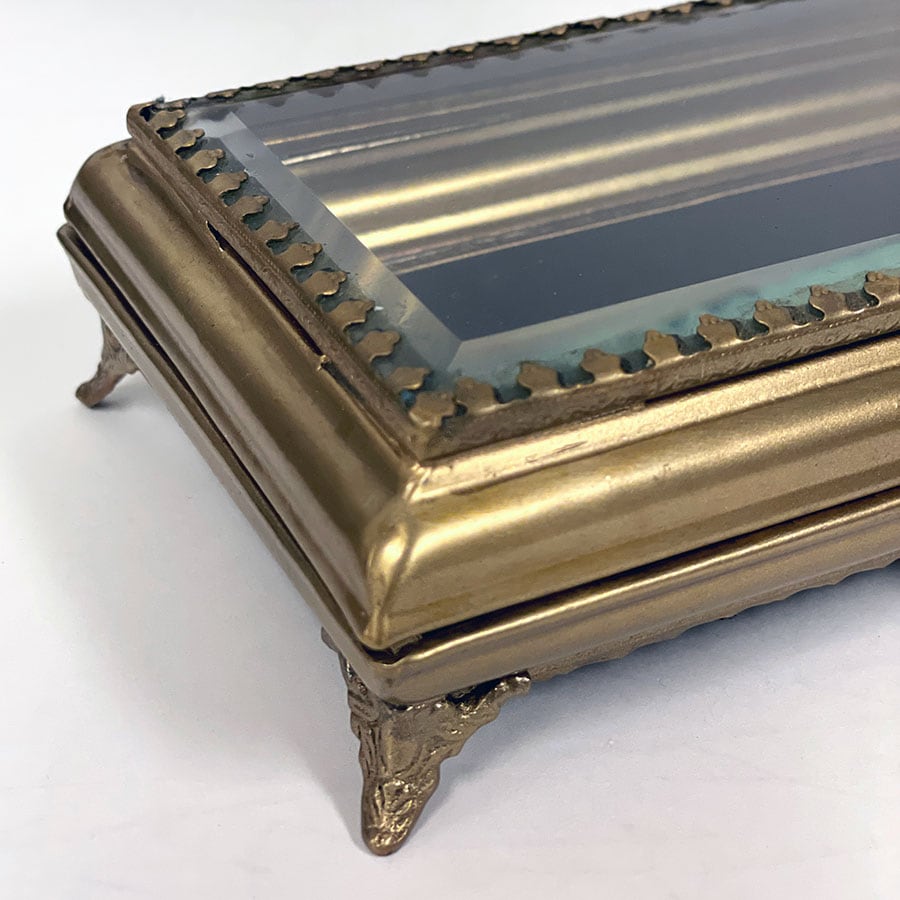 小物入れ シルバー ゴールド 真鍮×ガラス