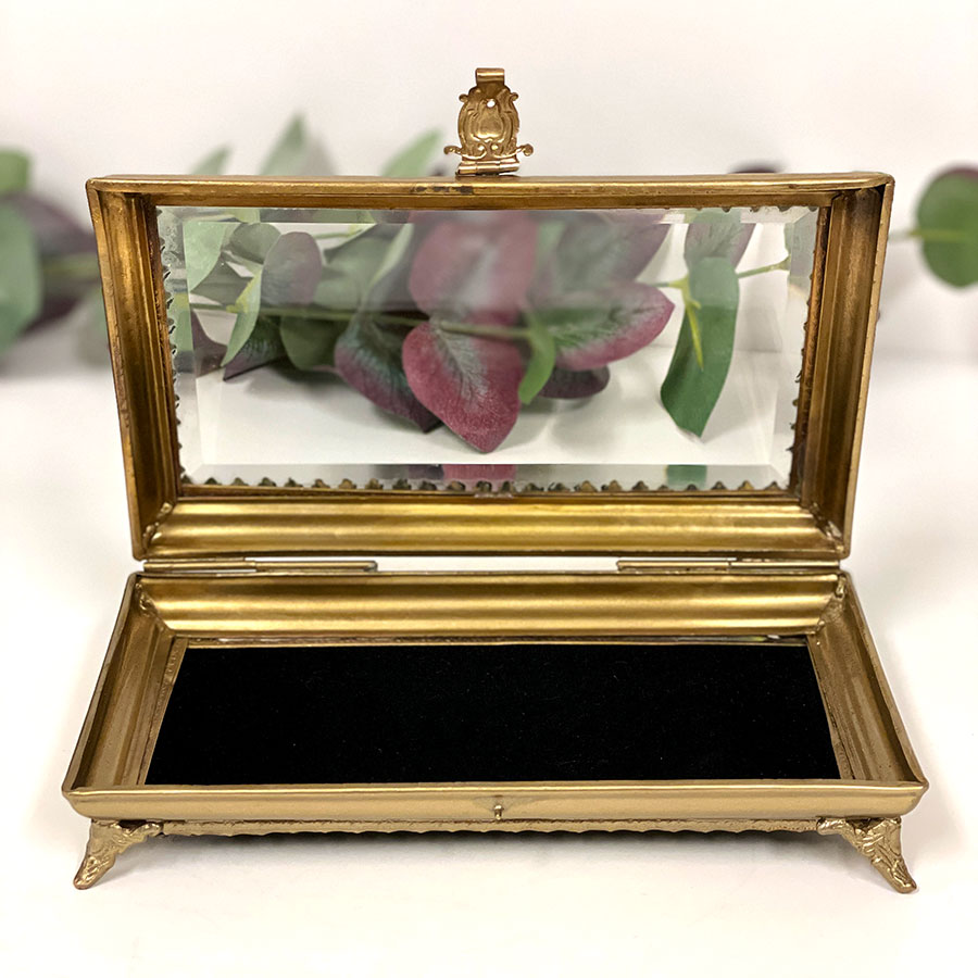 小物入れ シルバー ゴールド 真鍮×ガラス