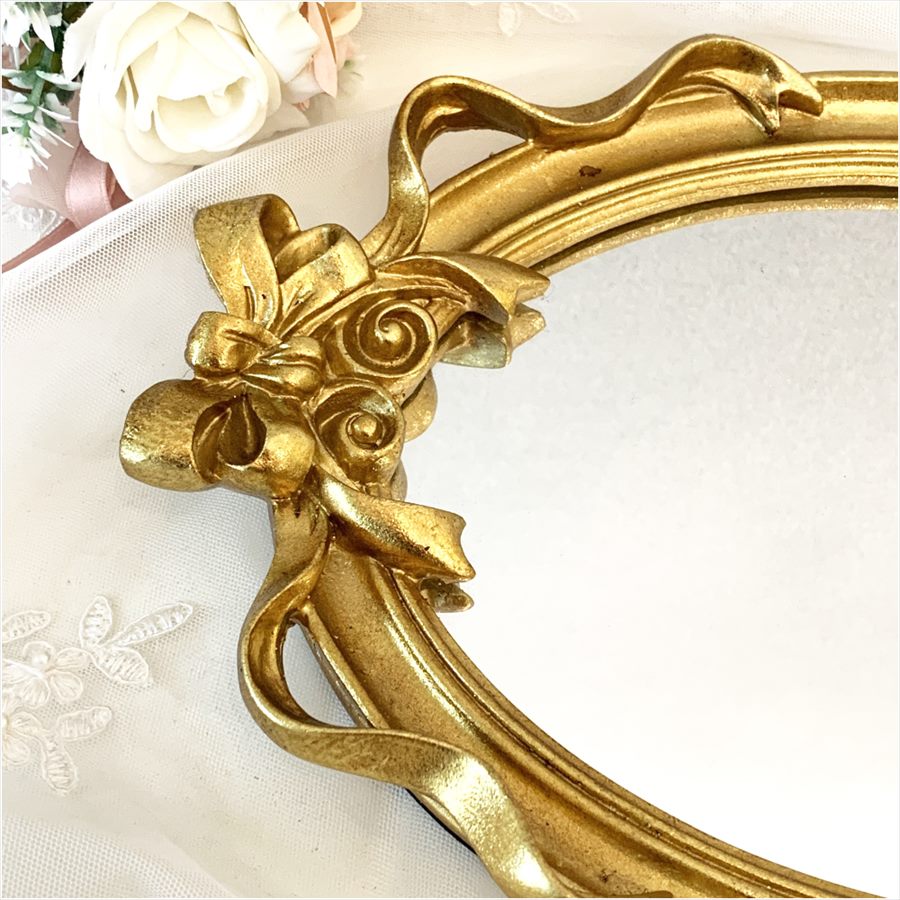 ミラートレイ オーバル  ゴールド 小物入れ