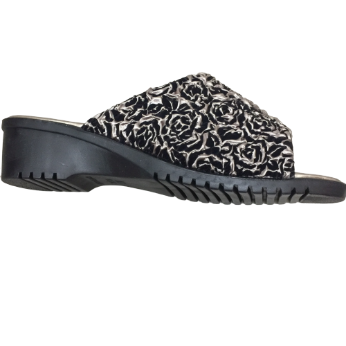 日本製 ローズ柄ミュール