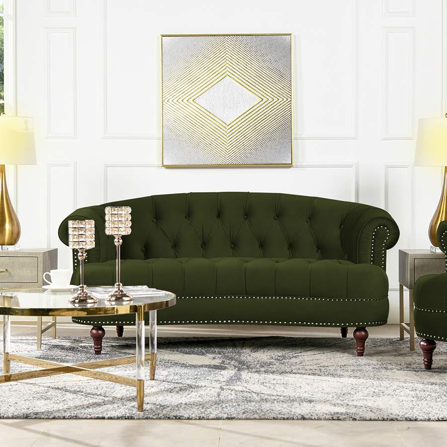 ジェニファーテイラー ソファ 2人掛け 2.5人掛け La Rosa 幅175cm ベロア グリーン 36003LS-V036
