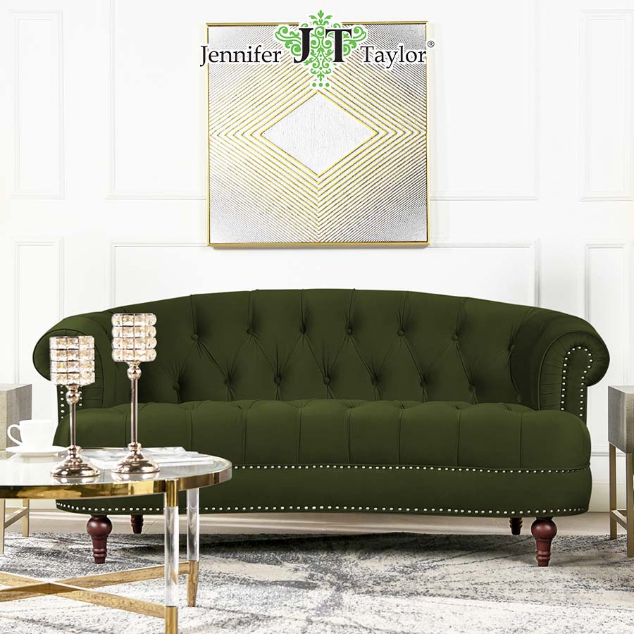 ジェニファーテイラー ソファ 2人掛け 2.5人掛け La Rosa 幅175cm ベロア グリーン 36003LS-V036