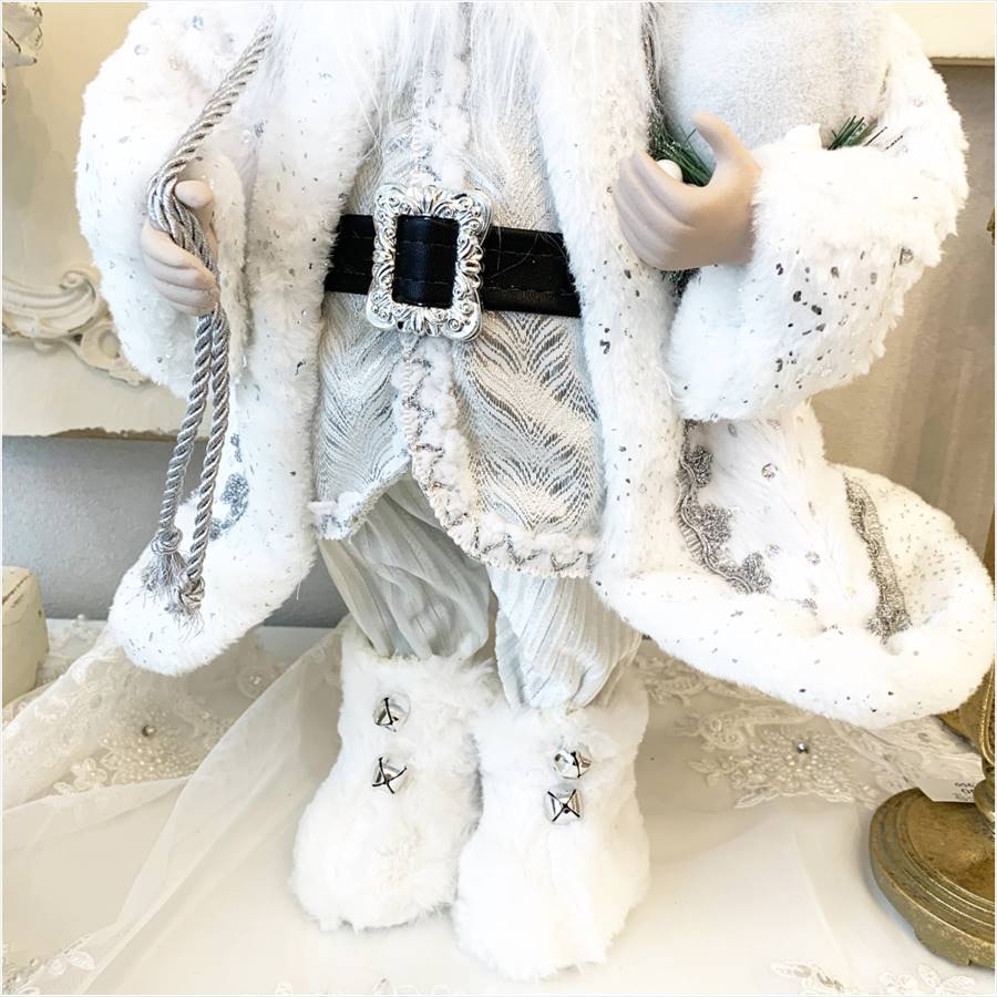 クリスマスサンタ ホワイト 高さ46cm