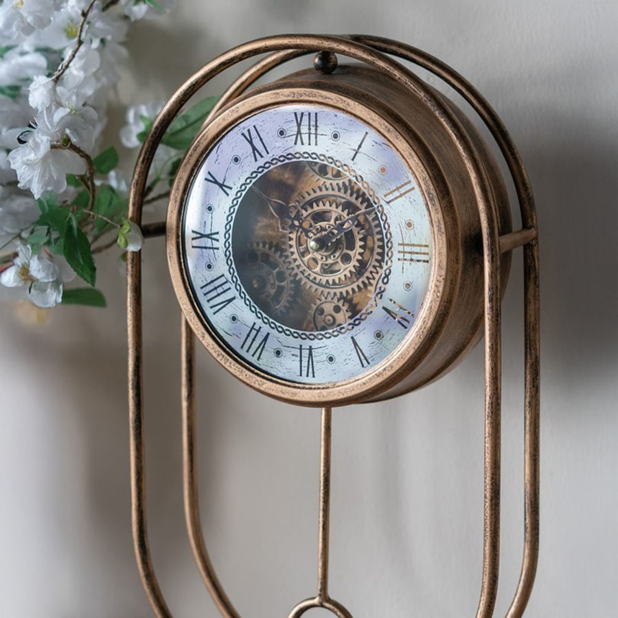 置時計 電池式 ゴールド モダン アンティーク 