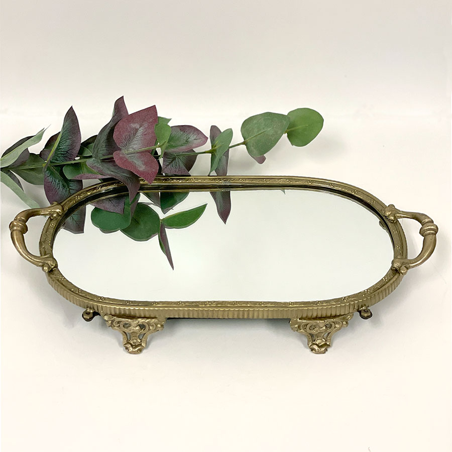 アンティークシェイプミラートレイ クラシック ミラートレイ GY / S | Velvety