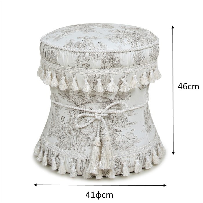 ジェニファーテイラー ラウンド スツール フランストワルドジュイ Toile de Jouy Jennifer Taylor 33164ST