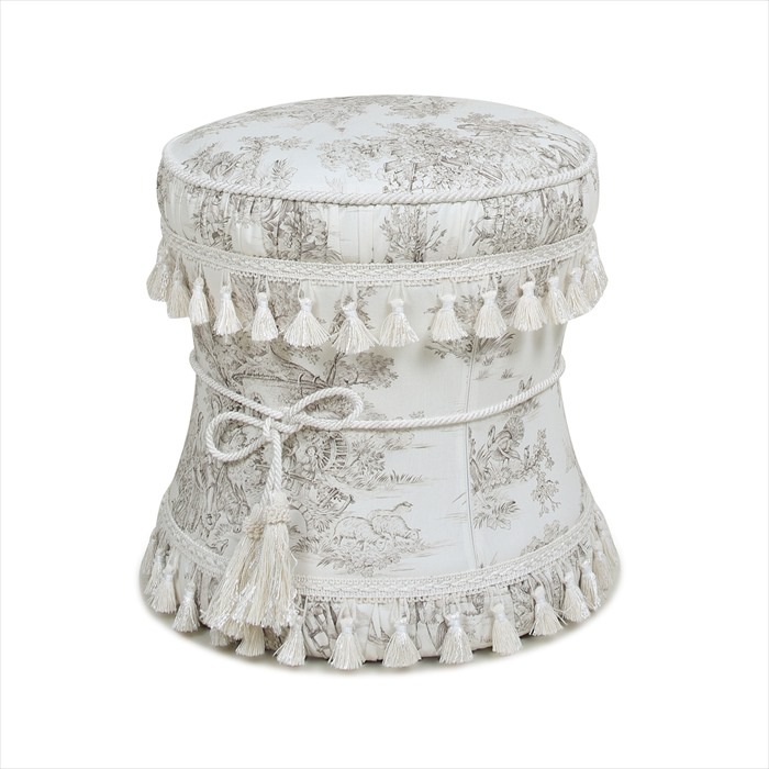 ジェニファーテイラー ラウンド スツール フランストワルドジュイ Toile de Jouy Jennifer Taylor 33164ST