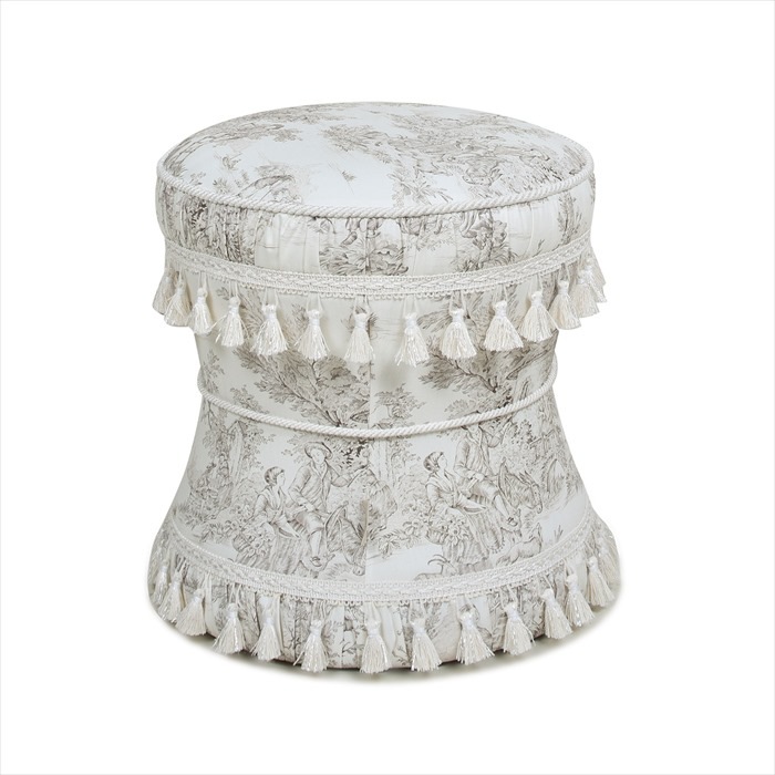 ジェニファーテイラー ラウンド スツール フランストワルドジュイ Toile de Jouy Jennifer Taylor 33164ST