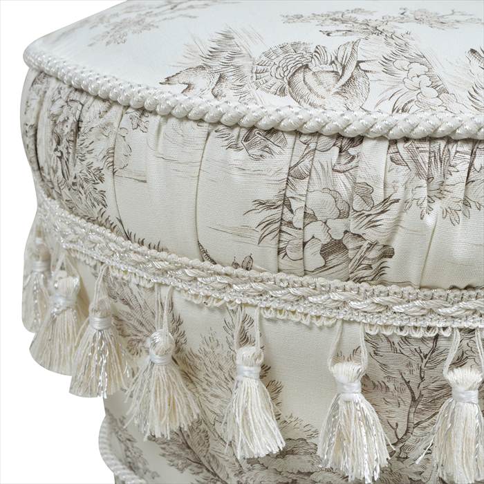 ジェニファーテイラー ラウンド スツール フランストワルドジュイ Toile de Jouy Jennifer Taylor 33164ST