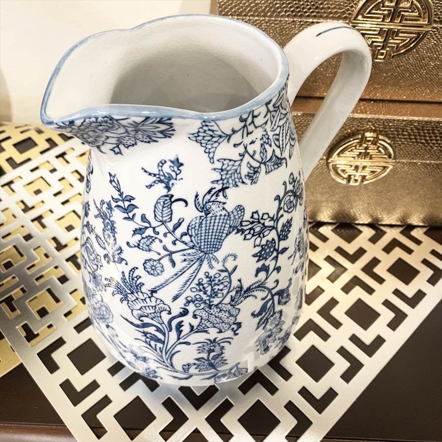 シノワズリ 磁器 水差しブルーホワイト 即日発送