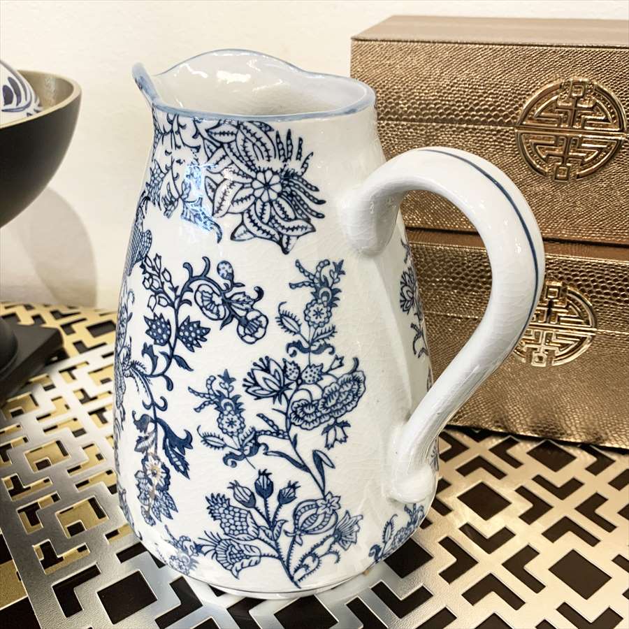 シノワズリ 磁器 水差しブルーホワイト 即日発送