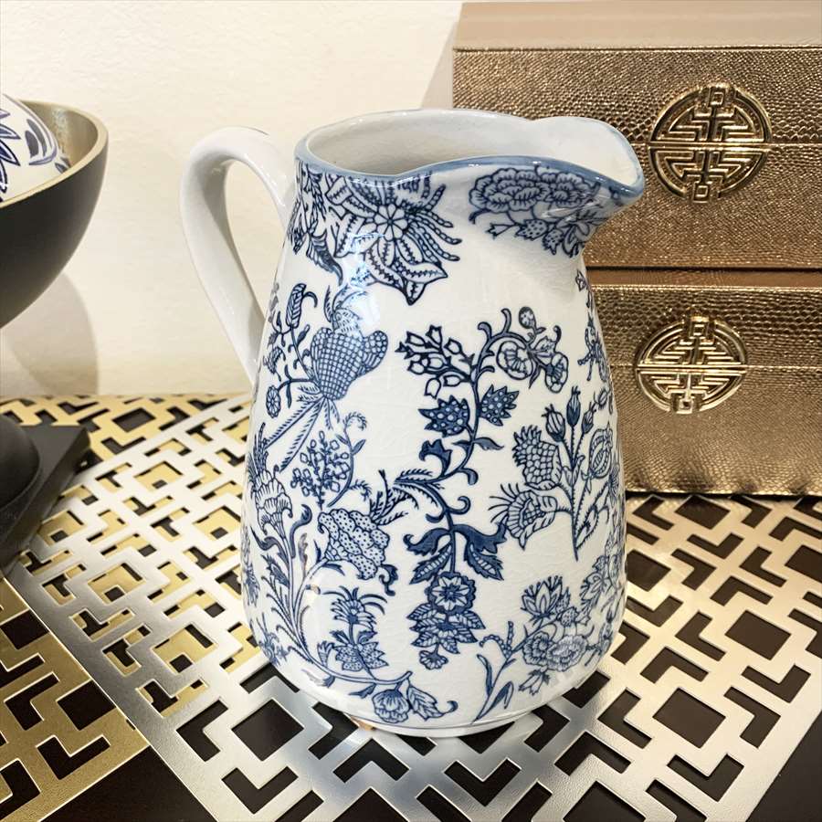 シノワズリ 磁器 水差しブルーホワイト 即日発送