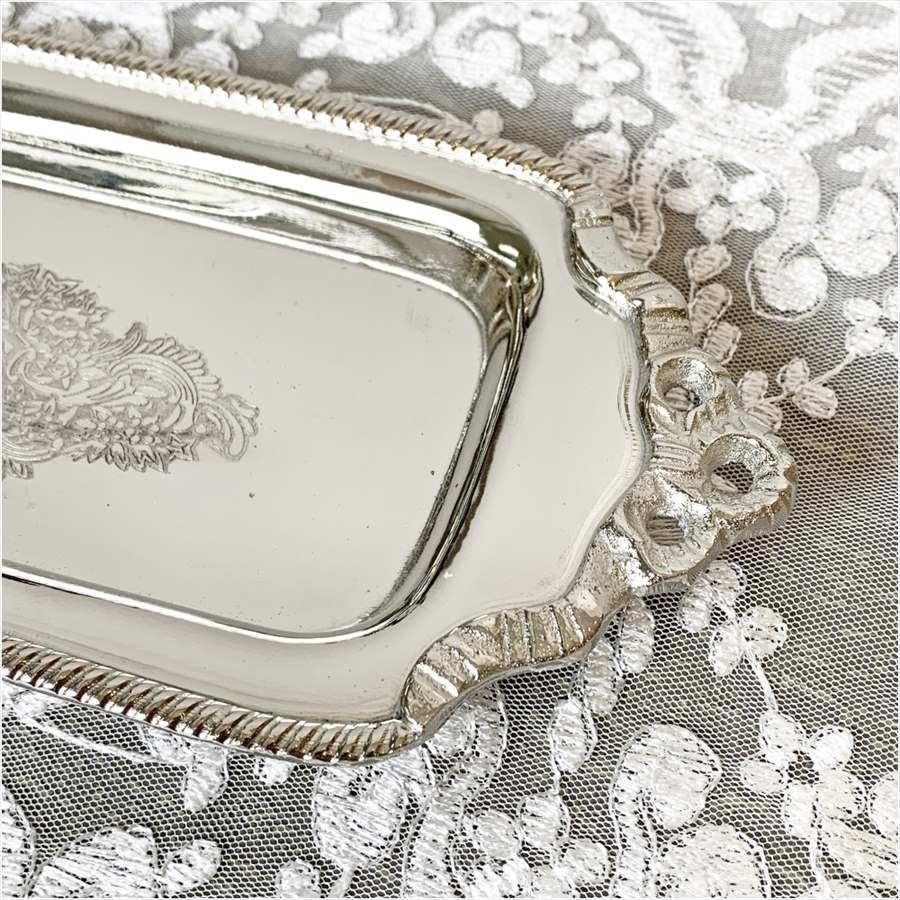 【こうじ様】アンティーク　シルバー製　二段トレイ　タイニートリア購入 アンティーク シルバー製 二段トレイ タイニートリア購入 【公式