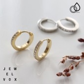 【GUERRILLA SALE対象商品】ステンレス キュービックジルコニア フープピアス 中折れ キャッチレス