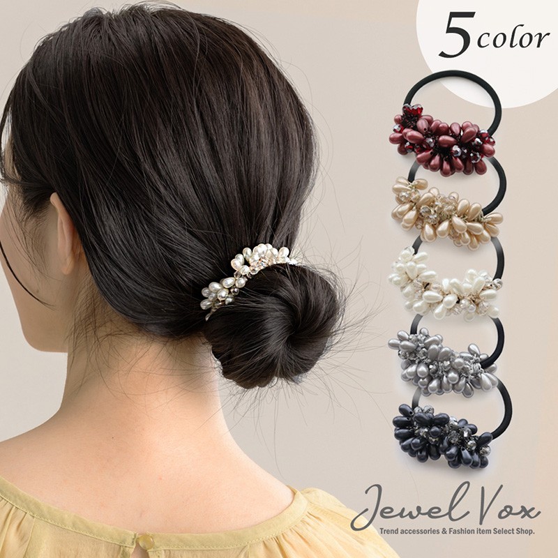 ヘアアクセサリー,ヘアアクセサリー>>ヘアゴム>>ビジュー＆ビーズ の