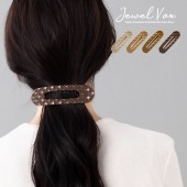 キルティング チェック柄 ヘアクリップ