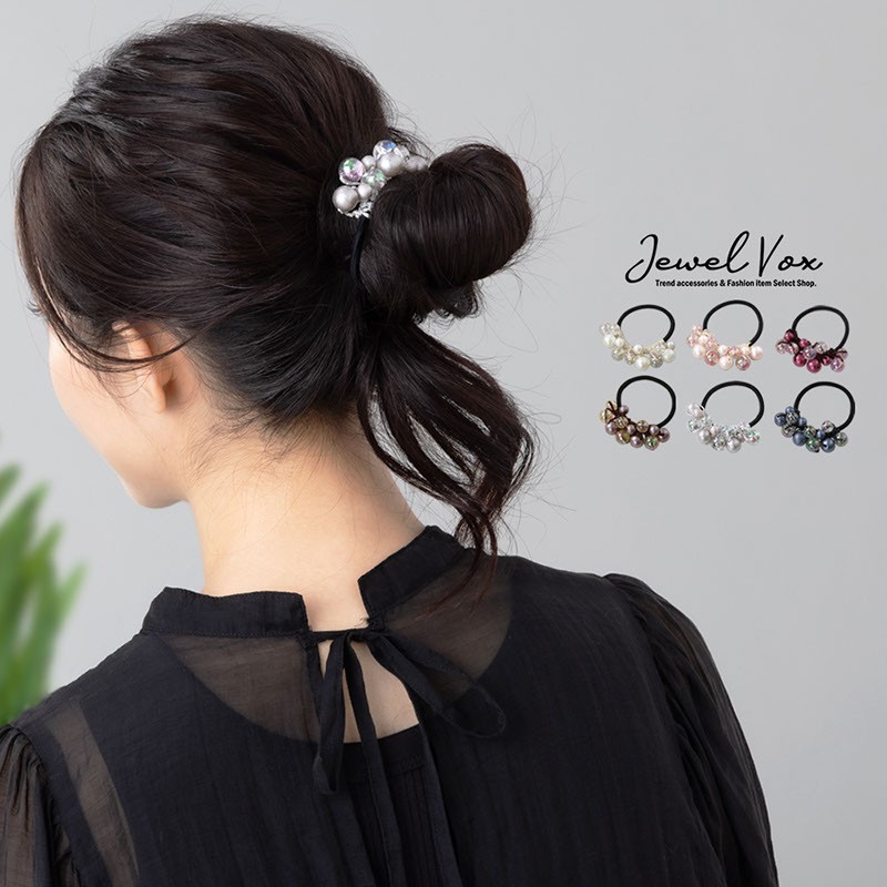 ヘアアクセサリー,ヘアアクセサリー>>ヘアゴム>>ビジュー＆ビーズ の