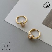 キュービックジルコニア 2way フープピアス