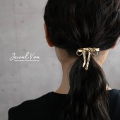 リボン メタル ヘアクリップ