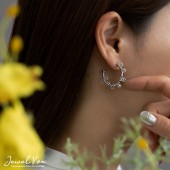 カットビーズ フープピアス