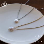ステンレス製 淡水パール ネックレス
