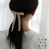 ボア リボン ヘアクリップ