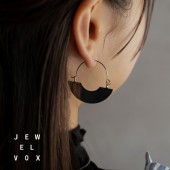 半円モチーフ フープ ピアス