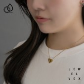 サージカルステンレス メタルボール ハート ネックレス