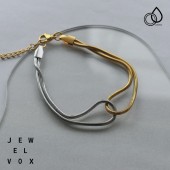 ステンレス チェーン ミックス 2連ブレスレット