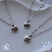 【GUERRILLA SALE対象商品】ステンレス キュービックジルコニア ハート ネックレス