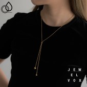 サージカルステンレス  スライドボール ロングネックレス