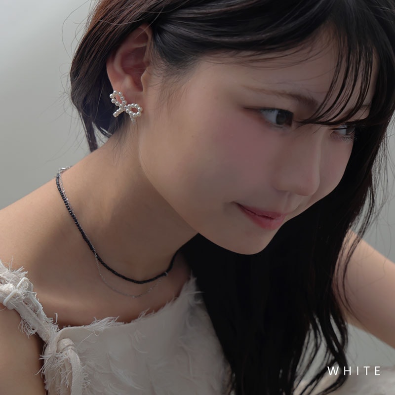 silver925ポスト リボン ピアス | JewelVOX（ジュエルボックス