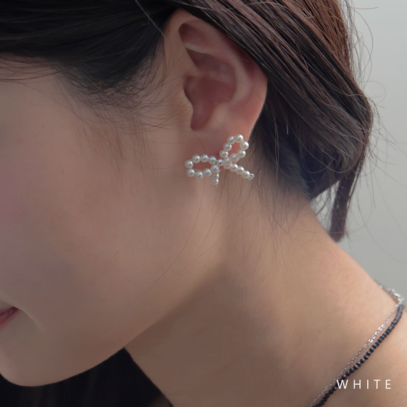 silver925ポスト リボン ピアス | JewelVOX（ジュエルボックス