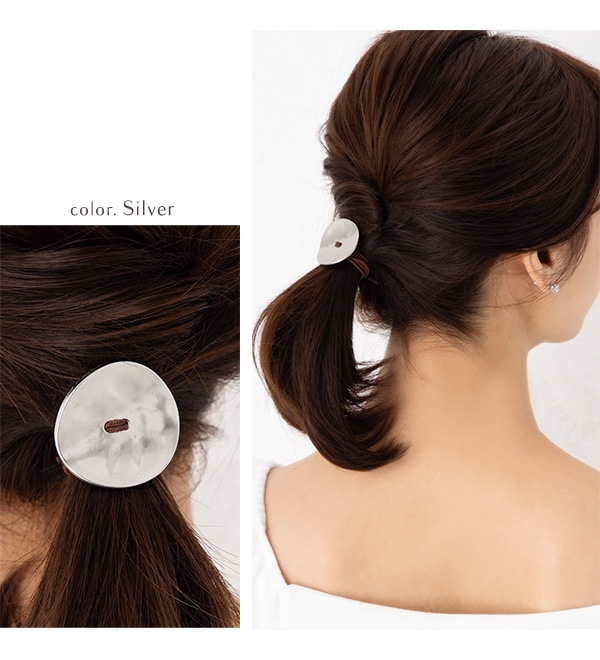 ヘアゴム 大人っぽい シンプル ヘアアクセ メタル ヘアポニー