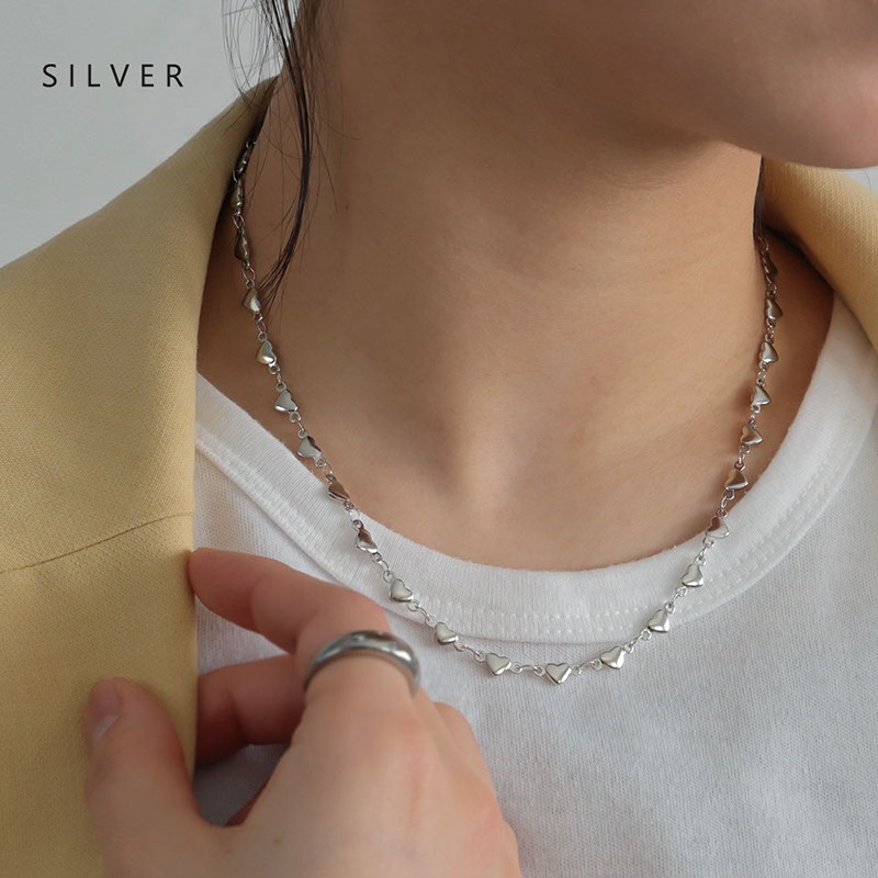 サージカルステンレス ハートチェーン ネックレス | JewelVOX