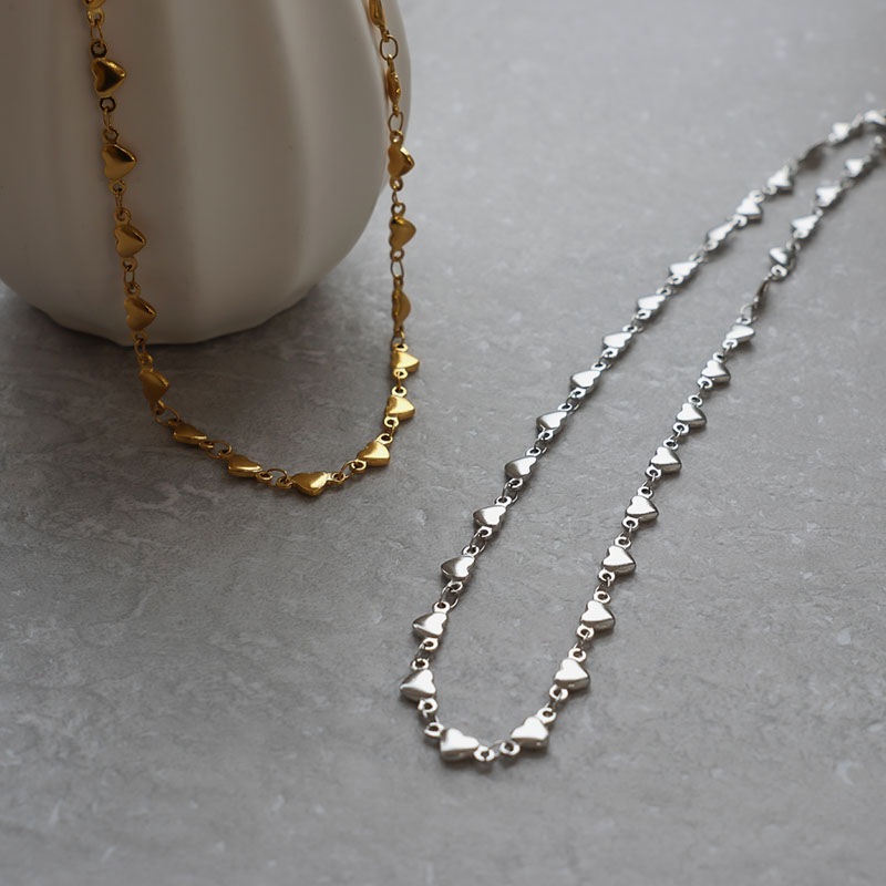 delivery 新品ハートチェーン　金属ネックレス　新品 サージカルステンレス ハートチェーン ネックレス | JewelVOX