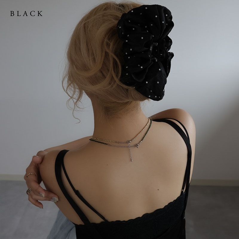 サテン風 ドット ヘアクリップ メール便不可 | JewelVOX（ジュエル