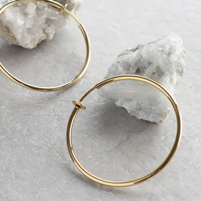 4.5cm シンプルフープイヤリング | JewelVOX（ジュエルボックス
