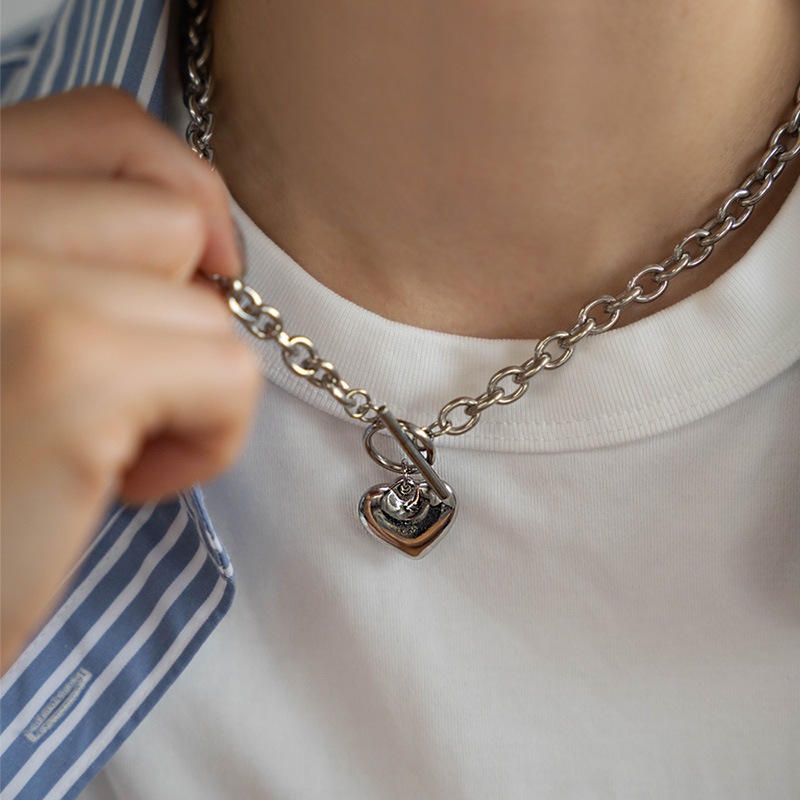 サージカルステンレス ハートモチーフ マンテルネックレス | JewelVOX