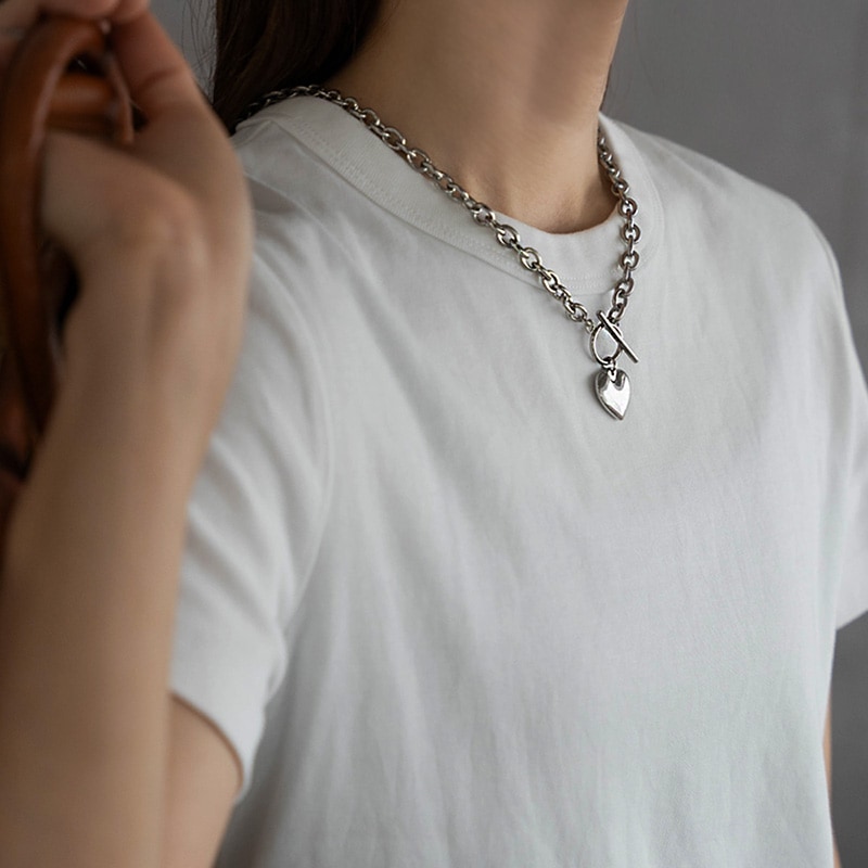 サージカルステンレス ハートモチーフ マンテルネックレス | JewelVOX