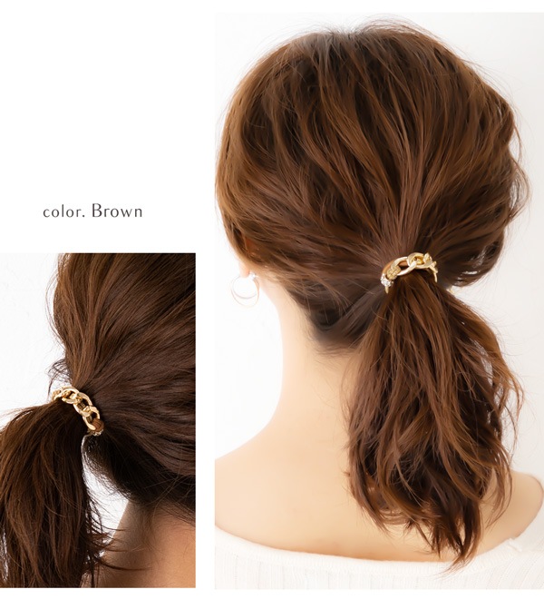 よりどり3点対象】ゴールドチェーン×ストーンヘアゴム | JewelVOX