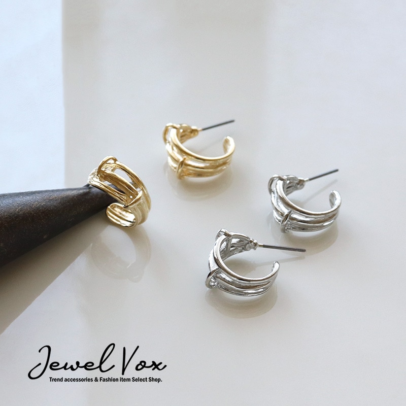 3連風フープピアス | JewelVOX（ジュエルボックス）| プチプラ 