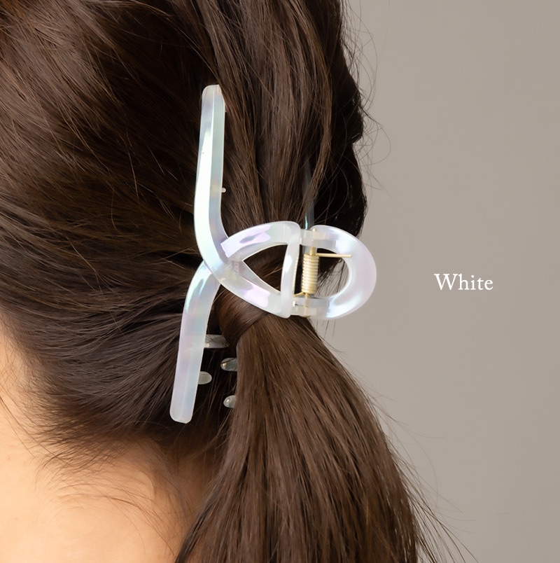 オーロラ クリア デザイン バンスクリップ ヘアクリップ ※メール便不可