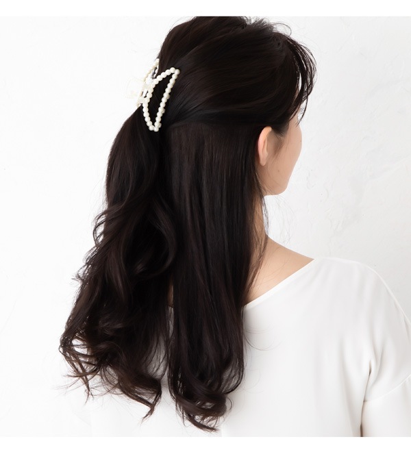 ❥❥厳選クリップコーナー115キラキラパール付ハートのバンズクリップ4.5cm